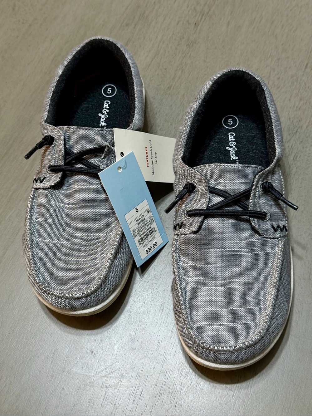 Cat & Jack Kid’s Slip-On Canvas Loafers - Light Gray Size 5
